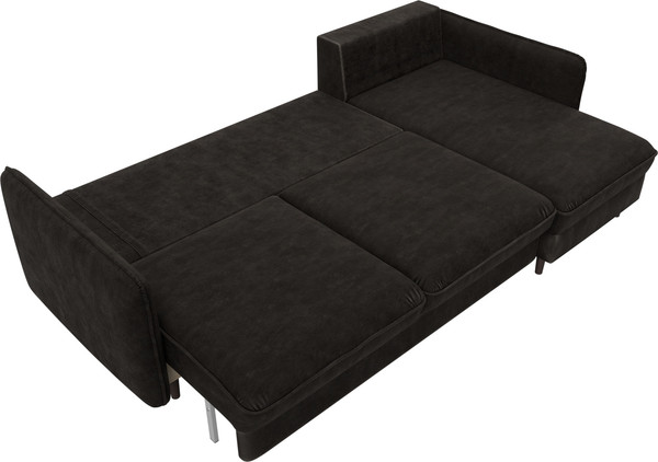 Изображение товара Диван угловой Лига Диванов Лига-064 НПБ универсальный / 129644 (велюр Brut 17 коричневый)