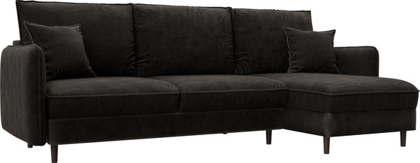 Изображение товара Диван угловой Лига Диванов Лига-064 НПБ универсальный / 129644 (велюр Brut 17 коричневый)