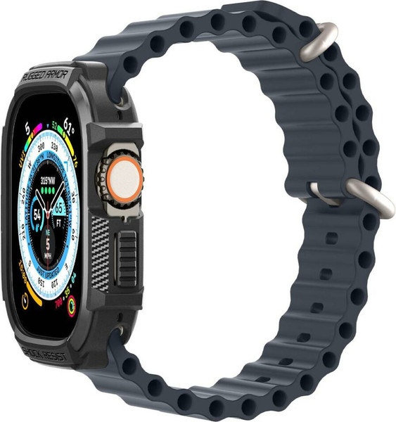Изображение товара Защитный чехол для умных часов Spigen Rugged Armor для Apple Watch Ultra 1/2 / ACS05456 (матовый черный)