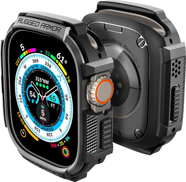 Изображение товара Защитный чехол для умных часов Spigen Rugged Armor для Apple Watch Ultra 1/2 / ACS05456 (матовый черный)