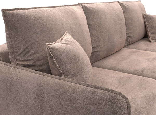 Изображение товара Диван угловой Лига Диванов Лига-064 НПБ универсальный / 129627 (велюр Tower 05 бежевый)