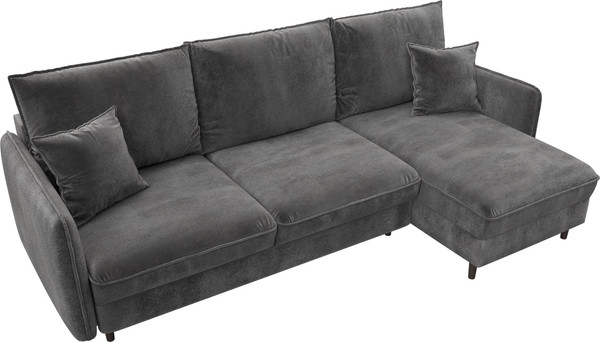 Изображение товара Диван угловой Лига Диванов Лига-064 НПБ универсальный / 129629 (велюр Tower 10 серый)