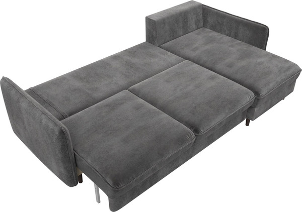 Изображение товара Диван угловой Лига Диванов Лига-064 НПБ универсальный / 129629 (велюр Tower 10 серый)