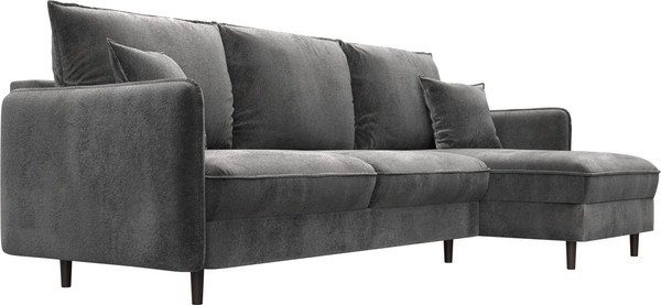 Изображение товара Диван угловой Лига Диванов Лига-064 НПБ универсальный / 129629 (велюр Tower 10 серый)