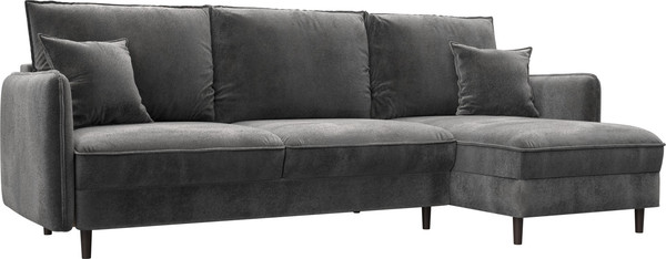 Изображение товара Диван угловой Лига Диванов Лига-064 НПБ универсальный / 129629 (велюр Tower 10 серый)