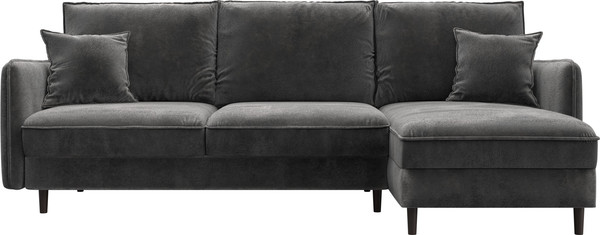 Изображение товара Диван угловой Лига Диванов Лига-064 НПБ универсальный / 129629 (велюр Tower 10 серый)