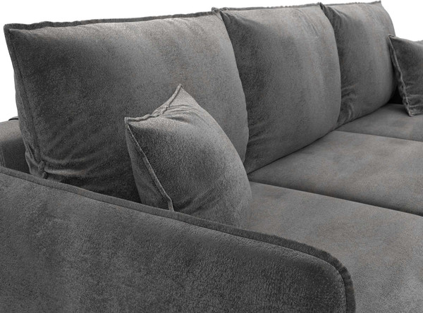 Изображение товара Диван угловой Лига Диванов Лига-064 НПБ универсальный / 129629 (велюр Tower 10 серый)