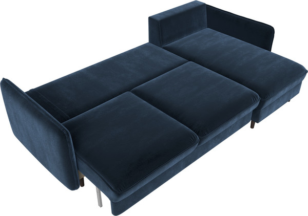 Изображение товара Диван угловой Лига Диванов Лига-064 НПБ универсальный / 129628 (велюр Tower 13 синий)