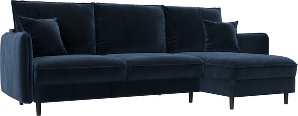 Изображение товара Диван угловой Лига Диванов Лига-064 НПБ универсальный / 129628 (велюр Tower 13 синий)