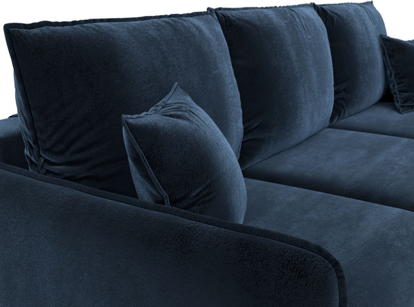 Изображение товара Диван угловой Лига Диванов Лига-064 НПБ универсальный / 129628 (велюр Tower 13 синий)