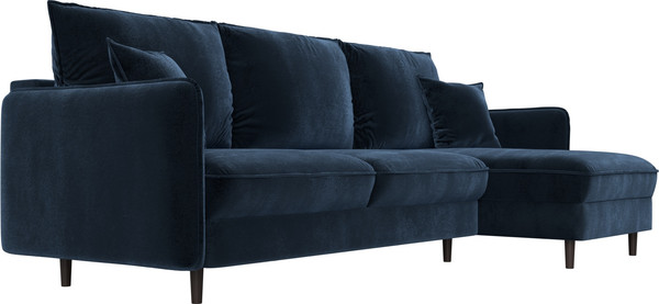 Изображение товара Диван угловой Лига Диванов Лига-064 НПБ универсальный / 129628 (велюр Tower 13 синий)