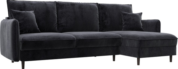 Изображение товара Диван угловой Лига Диванов Лига-064 НПБ универсальный / 129630 (велюр Tower 11 темно-серый)