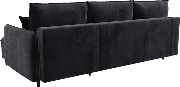 Изображение товара Диван угловой Лига Диванов Лига-064 НПБ универсальный / 129630 (велюр Tower 11 темно-серый)