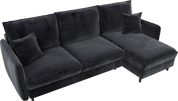 Изображение товара Диван угловой Лига Диванов Лига-064 НПБ универсальный / 129630 (велюр Tower 11 темно-серый)