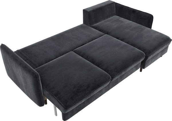 Изображение товара Диван угловой Лига Диванов Лига-064 НПБ универсальный / 129630 (велюр Tower 11 темно-серый)