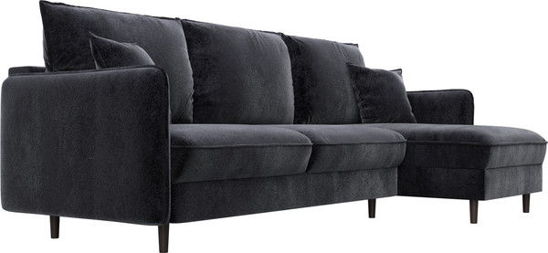 Изображение товара Диван угловой Лига Диванов Лига-064 НПБ универсальный / 129630 (велюр Tower 11 темно-серый)