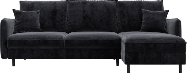 Изображение товара Диван угловой Лига Диванов Лига-064 НПБ универсальный / 129630 (велюр Tower 11 темно-серый)