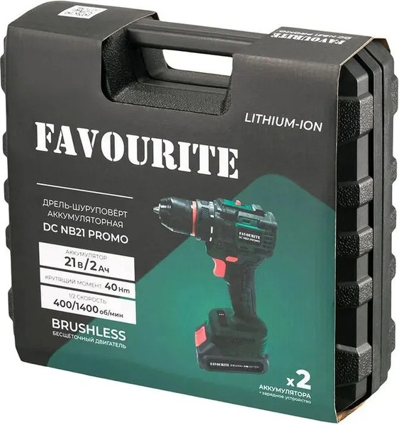 Изображение товара Аккумуляторная дрель-шуруповерт Favourite DC NB21 PROMO SET / 121158221