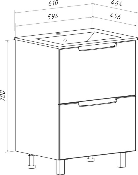 Изображение товара Тумба под умывальник Runo Lina 60 Дублин 60 (напольная, белый)