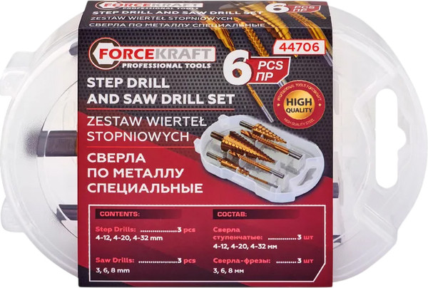 Изображение товара Набор сверл ForceKraft FK-44706 / 66163
