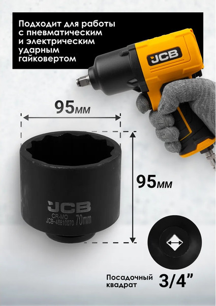 Изображение товара Головка слесарная JCB JCB-46810070 (65796)