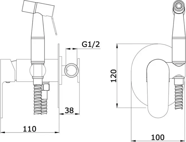 Изображение товара Гигиенический душ со смесителем Vieir V283551G