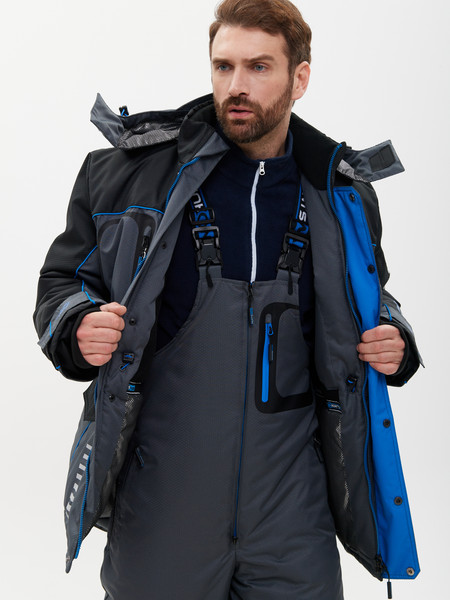 Изображение товара Костюм для охоты и рыбалки Huntsman Полюс Lux V2 -45°C (р.68-70/182-188, серый/черный)