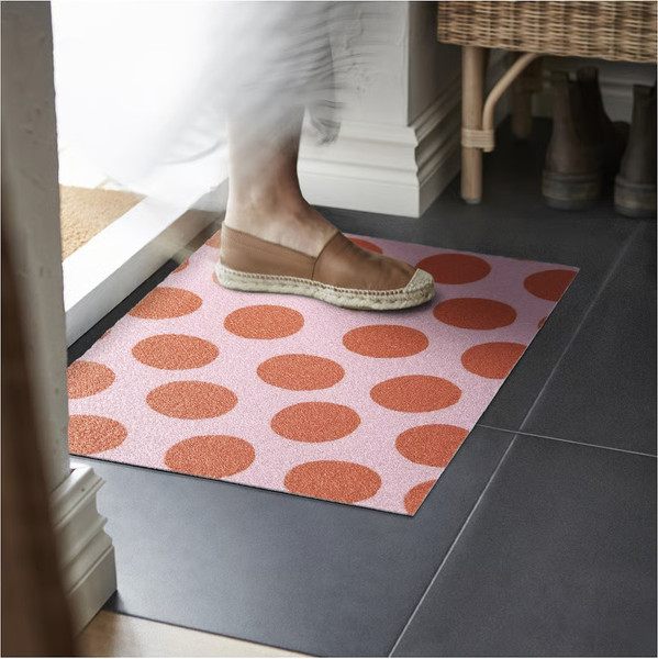Изображение товара Коврик грязезащитный Ikea Korfaltspil 605.980.82 (розовый/оранжевый)