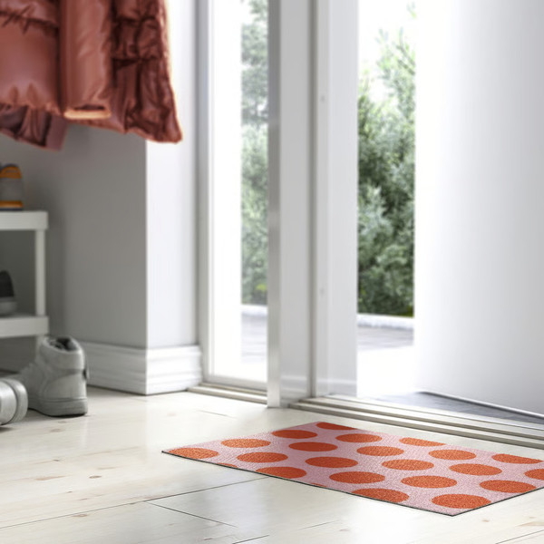 Изображение товара Коврик грязезащитный Ikea Korfaltspil 605.980.82 (розовый/оранжевый)