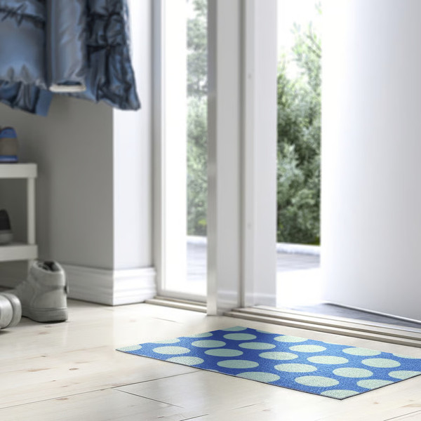 Изображение товара Коврик грязезащитный Ikea Korfaltspil 605.980.77 (синий/зеленый)