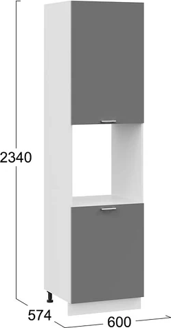 Изображение товара Шкаф-пенал кухонный ТриЯ Габриэлла 1ПВ6 с двумя дверями (белый/титан)