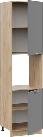 Изображение товара Шкаф-пенал кухонный ТриЯ Габриэлла 1ПВ6 с двумя дверями (дуб крафт золотой/титан)