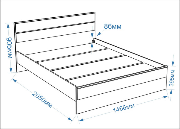 Изображение товара Полуторная кровать Евва Венеция BH-1400 (дуб сонома/ясень снежный)