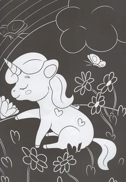 Изображение товара Раскраска Проф-Пресс В одной черной-черной раскраске. Про единорогов