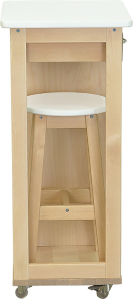 Изображение товара Тумба Мебелик с табуретом (белый/лак)