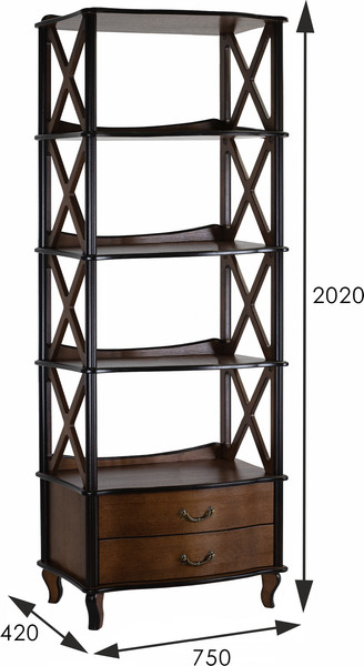 Изображение товара Стеллаж Мебелик Джульетта-4 широкая (орех)