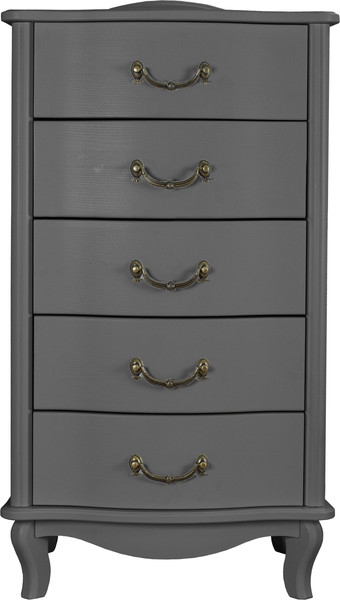 Изображение товара Комод Мебелик Джульетта узкий 5 ящиков (серый ясень)