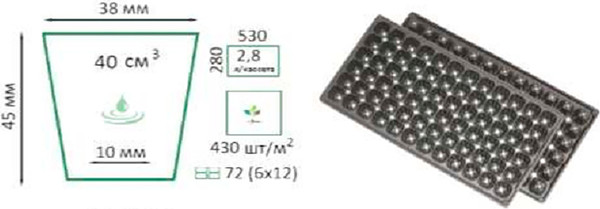 Изображение товара Набор кассет для рассады GreenTerra К-72 (10шт)
