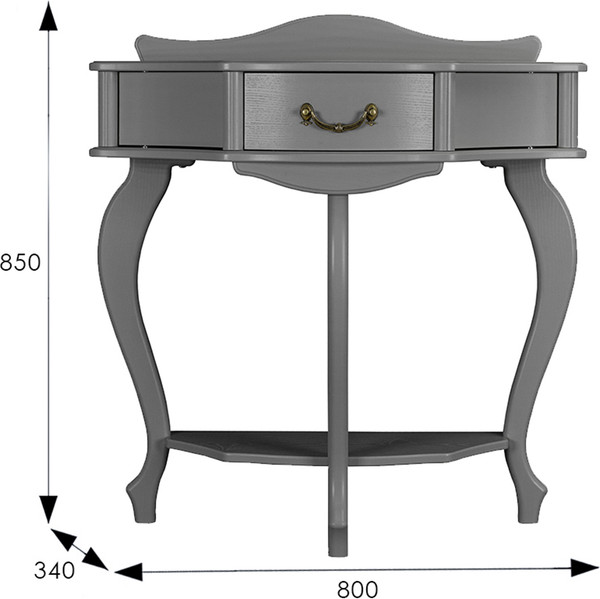 Изображение товара Консольный столик Мебелик Джульетта (серый ясень)