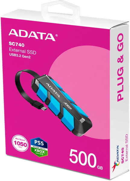 Изображение товара Внешний жесткий диск A-data SC740 USB3.2 Gen2 500GB (SC740-500G-CBU)