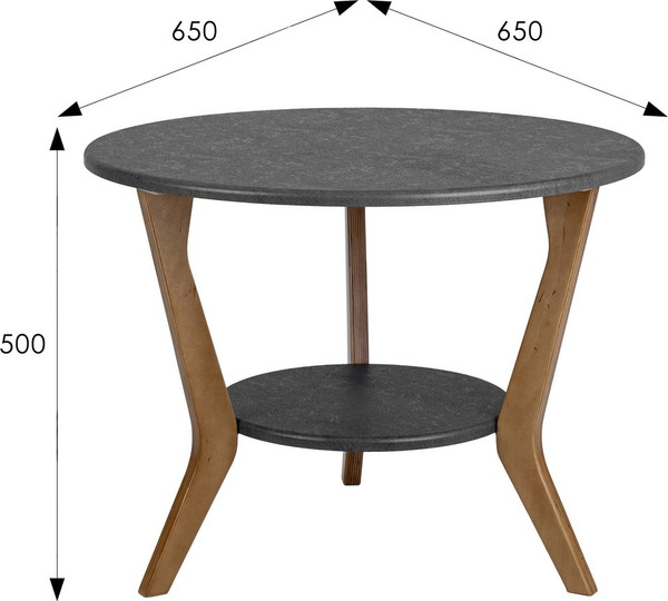 Изображение товара Журнальный столик Мебелик BeautyStyle 13 (серый бетон/бук)