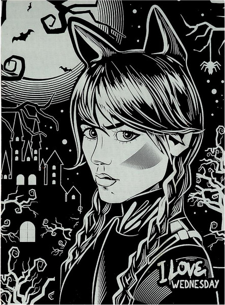 Изображение товара Гравюра MultiArt Венсдей / SCRGOLD18X24-WED