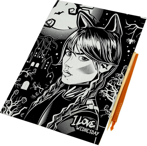 Изображение товара Гравюра MultiArt Венсдей / SCRGOLD18X24-WED