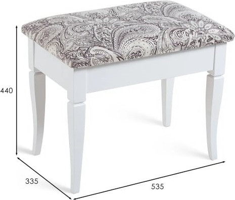 Изображение товара Банкетка Мебелик Ретро М с ящиком (белый/меркурий)