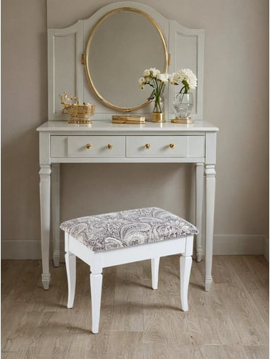 Изображение товара Банкетка Мебелик Ретро М с ящиком (белый/меркурий)