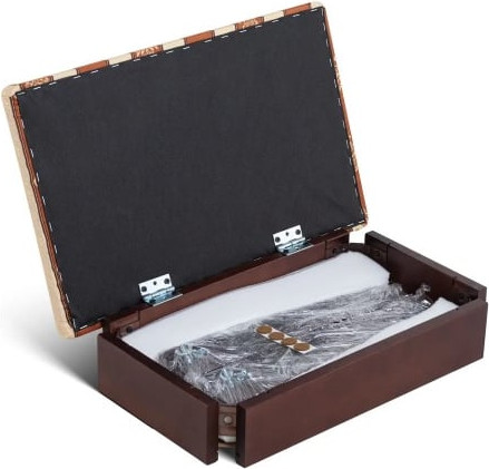 Изображение товара Банкетка Мебелик Ретро М с ящиком (средне-коричневый/полоса коричневая)