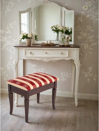 Изображение товара Банкетка Мебелик Ретро М с ящиком (средне-коричневый/полоса бордо)