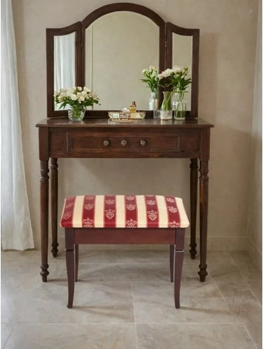 Изображение товара Банкетка Мебелик Ретро М с ящиком (средне-коричневый/полоса бордо)