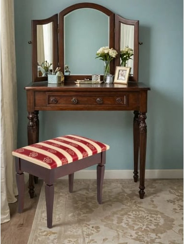 Изображение товара Банкетка Мебелик Ретро М с ящиком (средне-коричневый/полоса бордо)