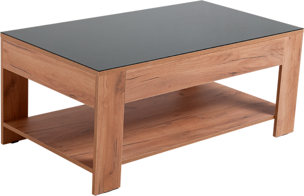 Изображение товара Журнальный столик Мебелик BeautyStyle 26 (дуб крафт золотой/стекло черное)